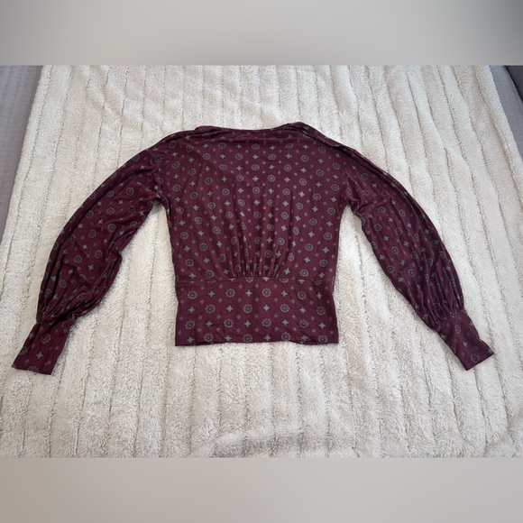 Buckle Black Boho Ruched Button Front Top – Size M - Picture 4 of 4